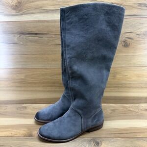 UGG Daley Riding Boots Womens 8.5 Gray Suede Knee High Festival Boho Riding